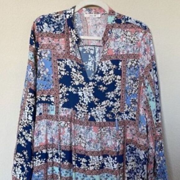 Jessy B Women’s Size Medium Bohemian Dream Maxi Dress Multicolor Patchwork - Picture 11 of 15